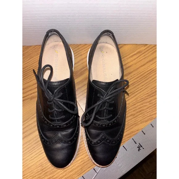 Cole Haan Black Leather Wingtip Oxford Dress Shoes - Picture 1 of 7